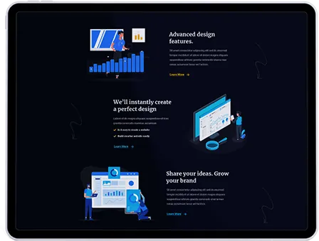 Website on tablet