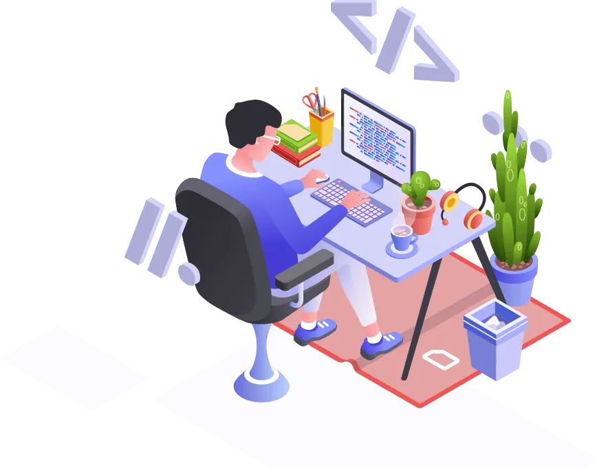 Web developer building a responsive website